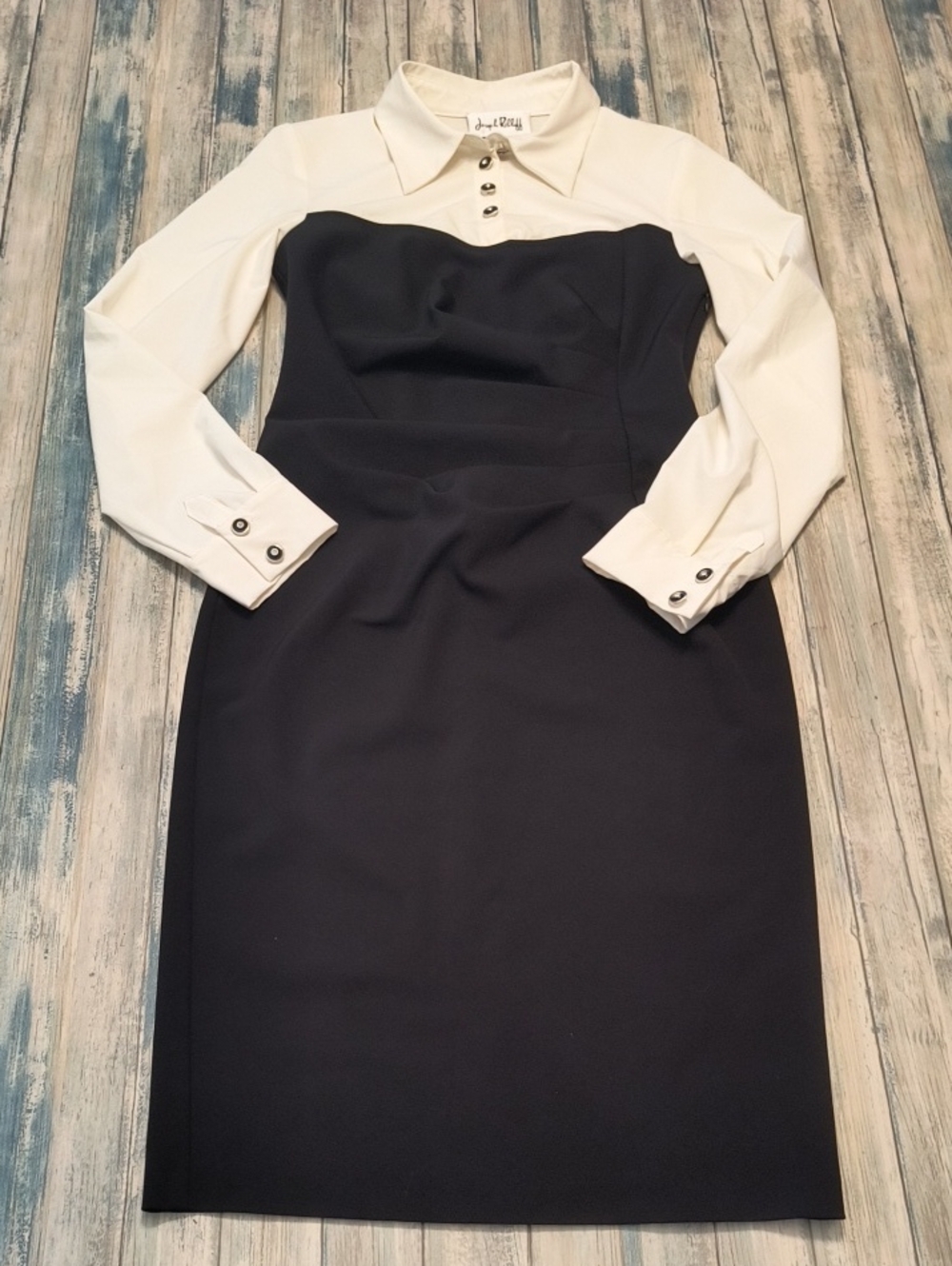 Joseph Ribkoff two-tone, colorblock sheath dress Sz 8